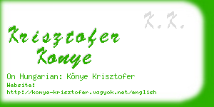 krisztofer konye business card