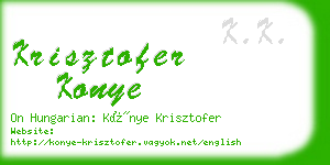 krisztofer konye business card